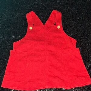 Vibrant Red Kids Overalls with Pockets